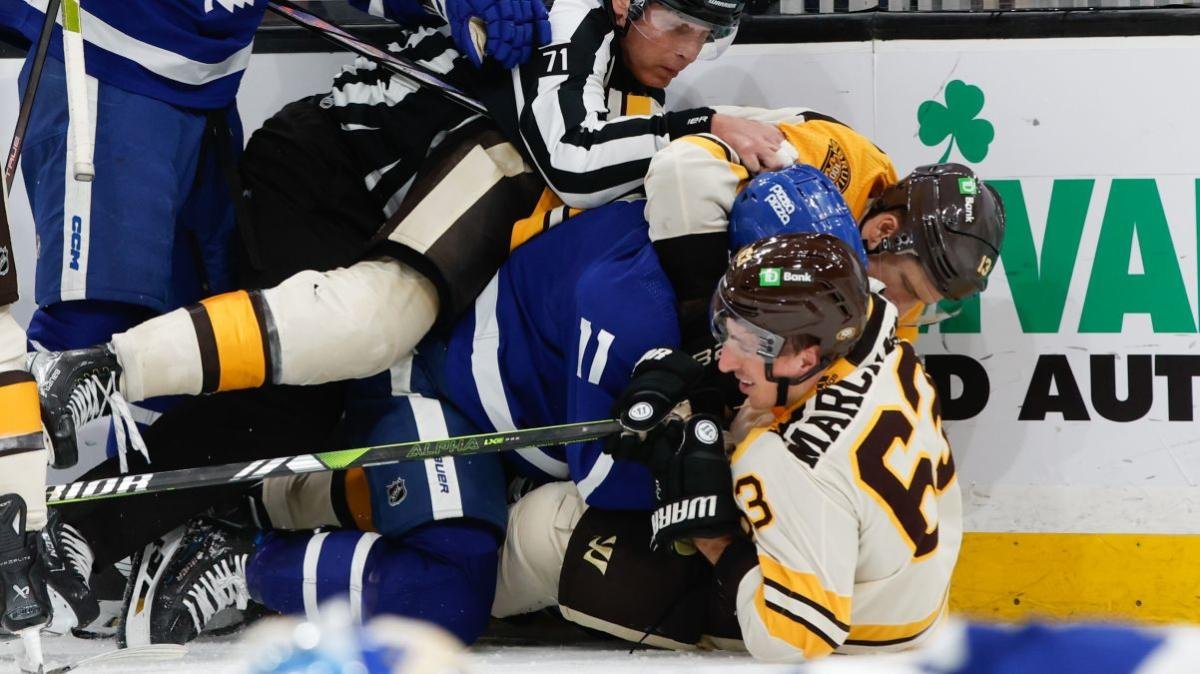 This mic’d up video of Brad Marchand in Bruins-Leafs is pure gold