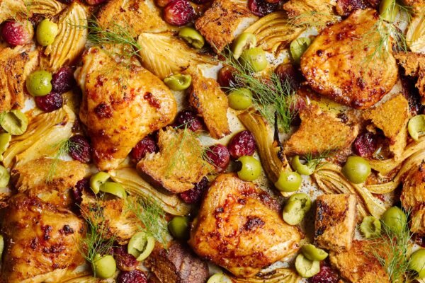 Sheet-Pan Chicken With Grapes and Fennel