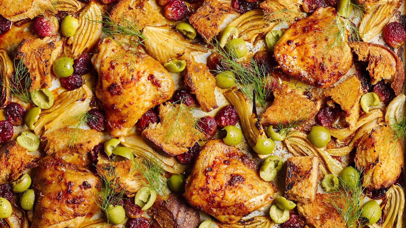 Sheet-Pan Chicken With Grapes and Fennel