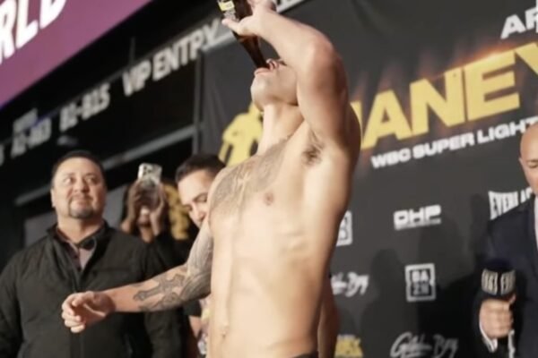 VIDEO | Ryan Garcia chugs beer on the scale after missing weight for Devin Haney boxing match