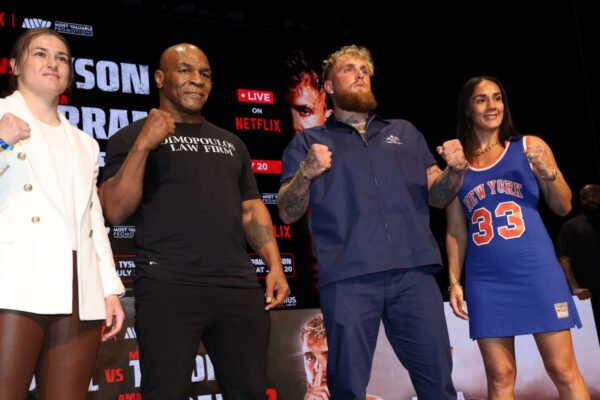 Video: Mike Tyson, Jake Paul Face Off at Press Conference Ahead of Boxing Fight