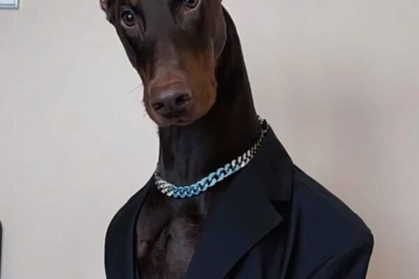 This Stylish Doberman Is a Natural Bon Fashion Model