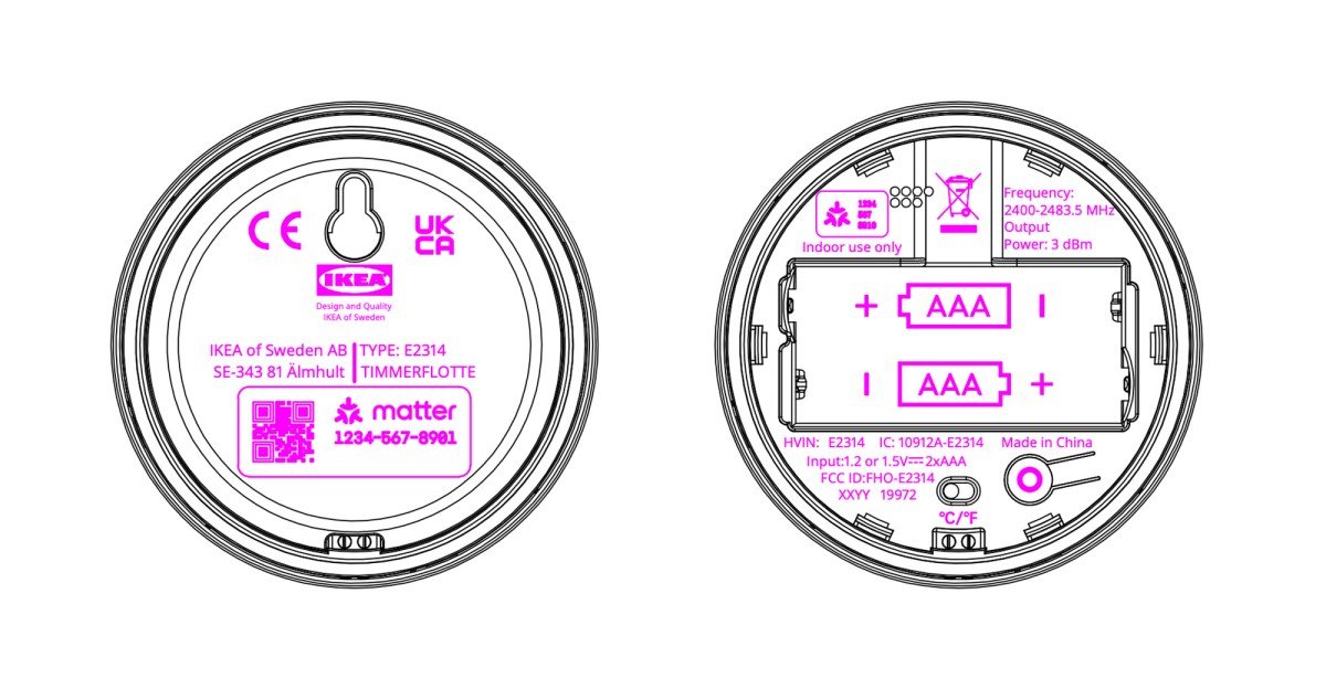 Ikea registered a Matter-over-Thread temperature sensor with the FCC