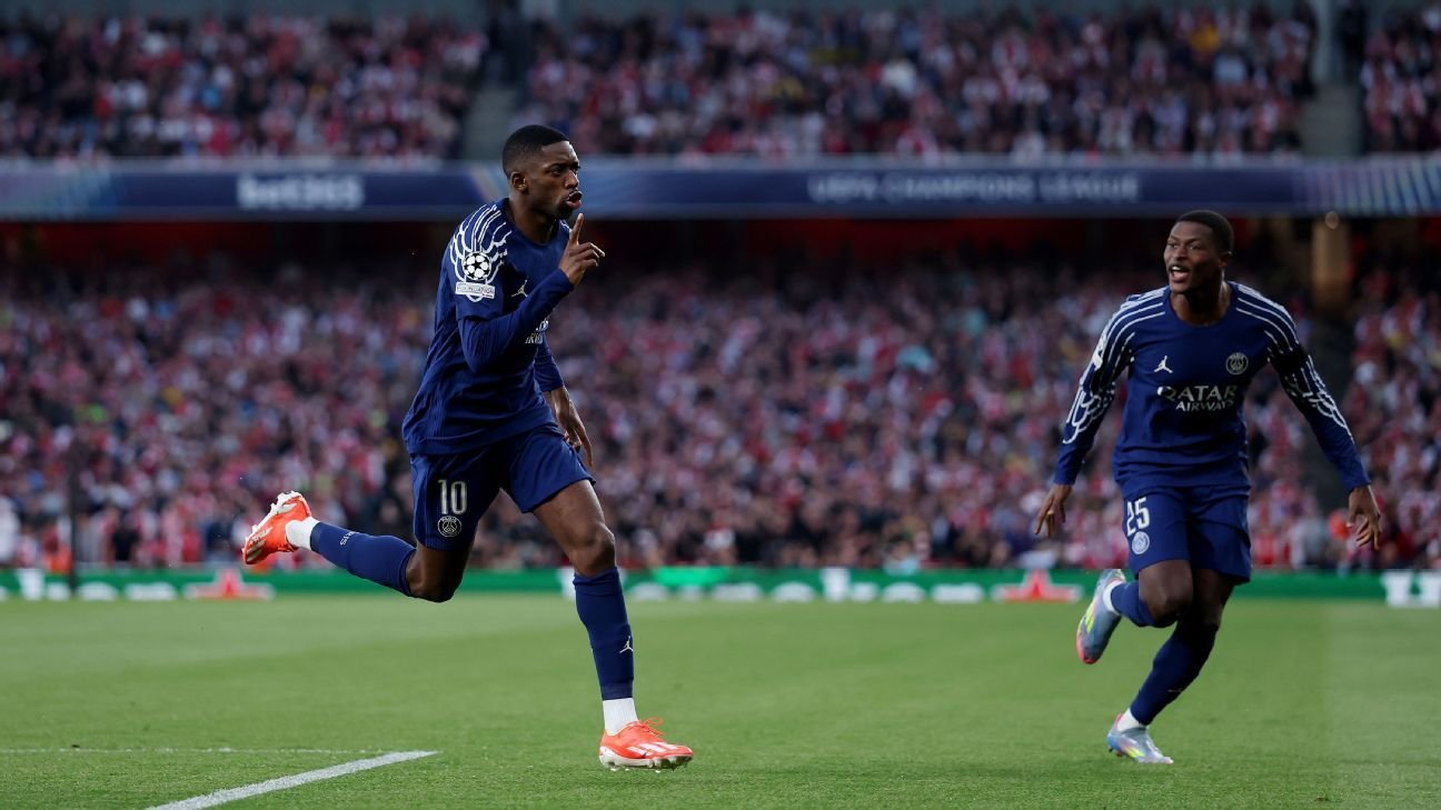 PSG’s Dembélé shows Arsenal what they’re missing: a clinical forward