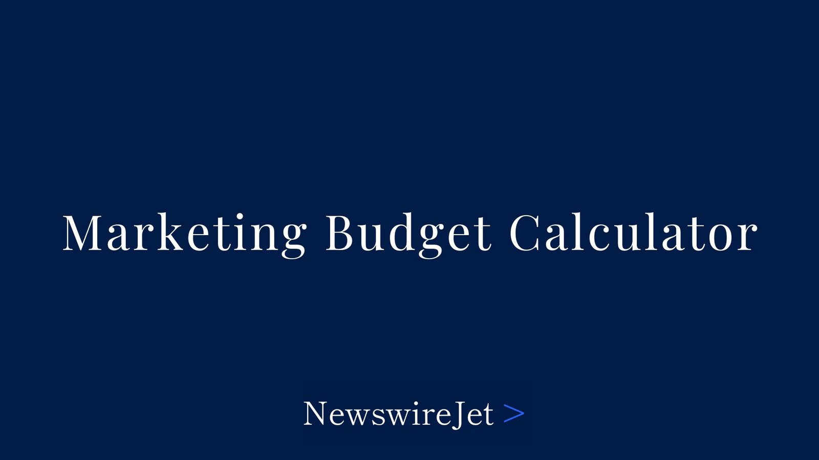 Free Marketing Budget Calculator